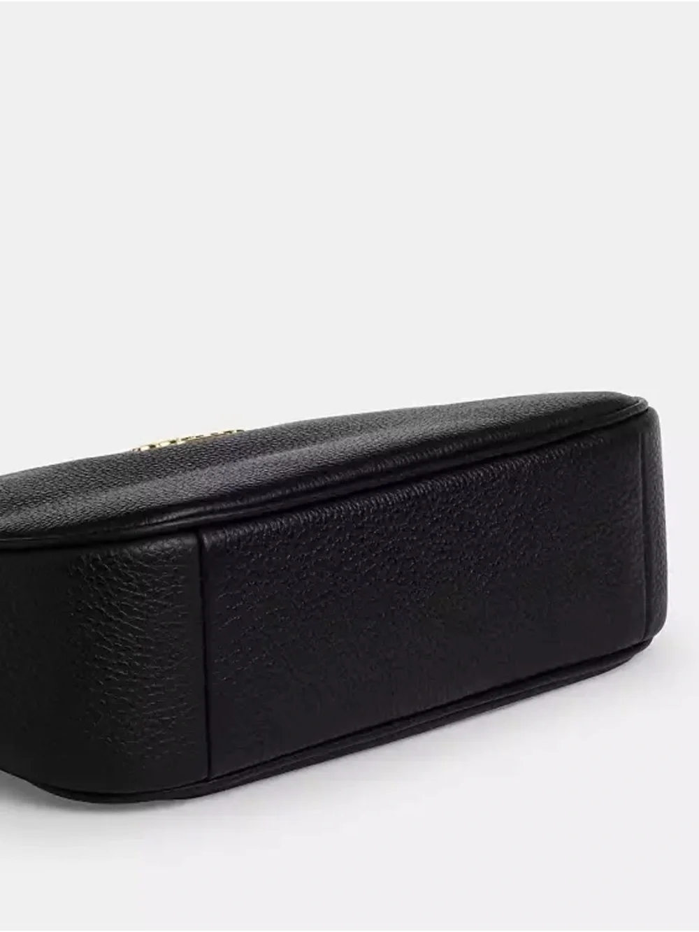 Coach Teri Black Pebbled Leather Shoulder Bag with Gold Hardware